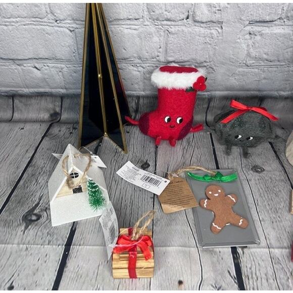 Winter Holiday Ornaments Plant Stocking Glass Tree Christmas Décor 7 Piece Lot - Picture 6 of 6